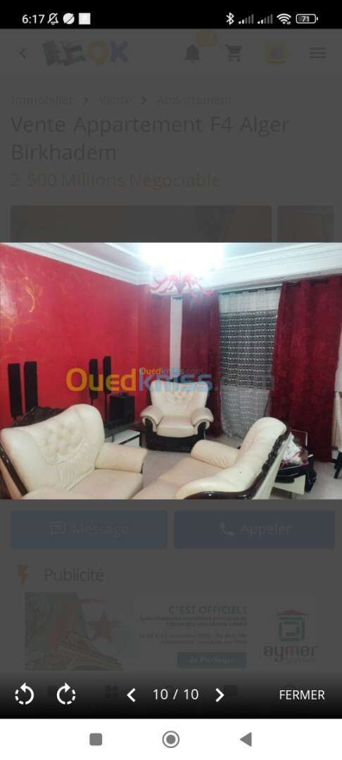 Vente Appartement F4 Alger Birkhadem