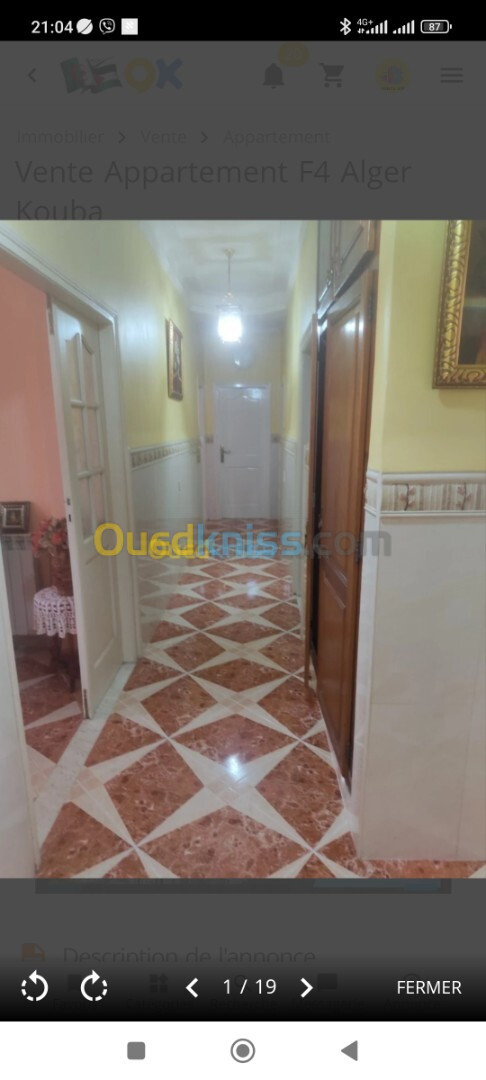 Vente Appartement F4 Alger Kouba