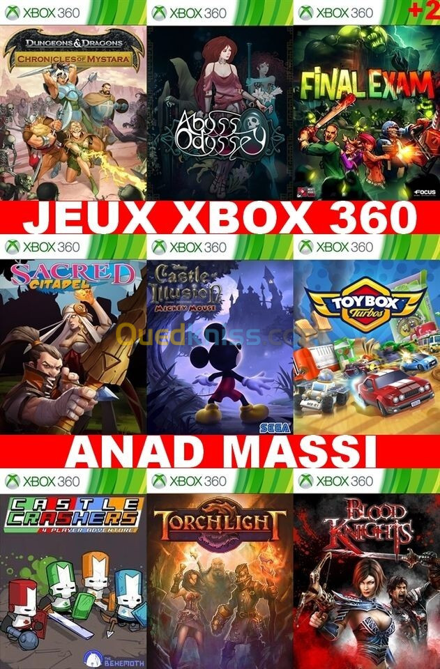 INSTALLATION JEUX XBOX 360 (PRIX CHOC FA DESCRIPTION) --