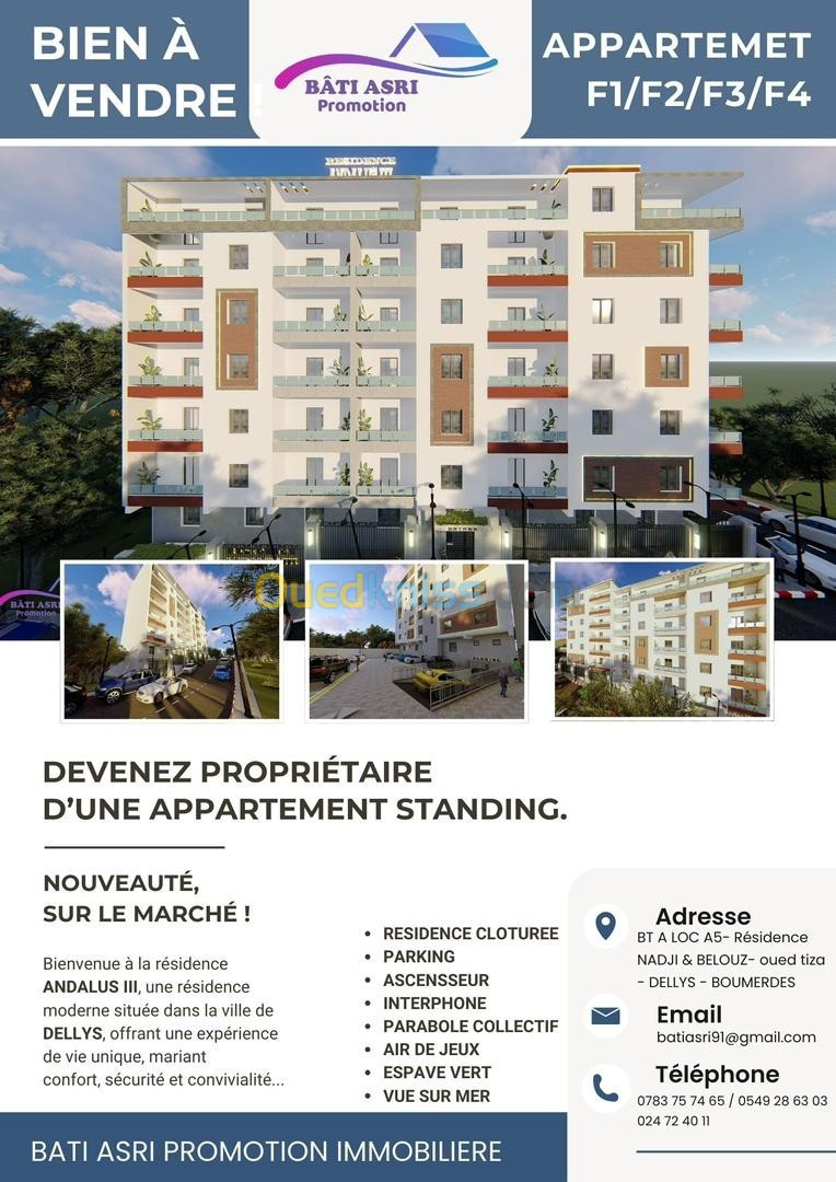 Vente Appartement F2 Boumerdès Dellys