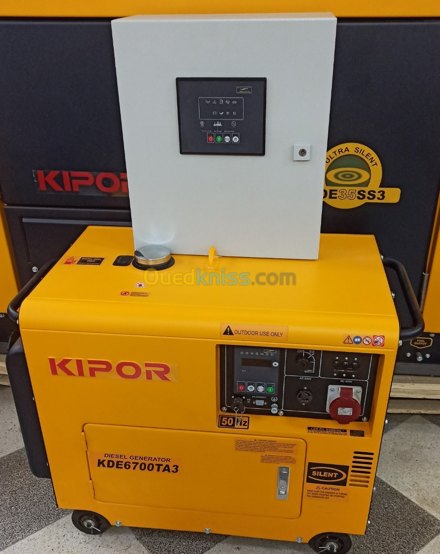 GROUPE ELECTROGENE KIPOR 6.3KVA+9KVA A GAZ+35KVA+60KVA