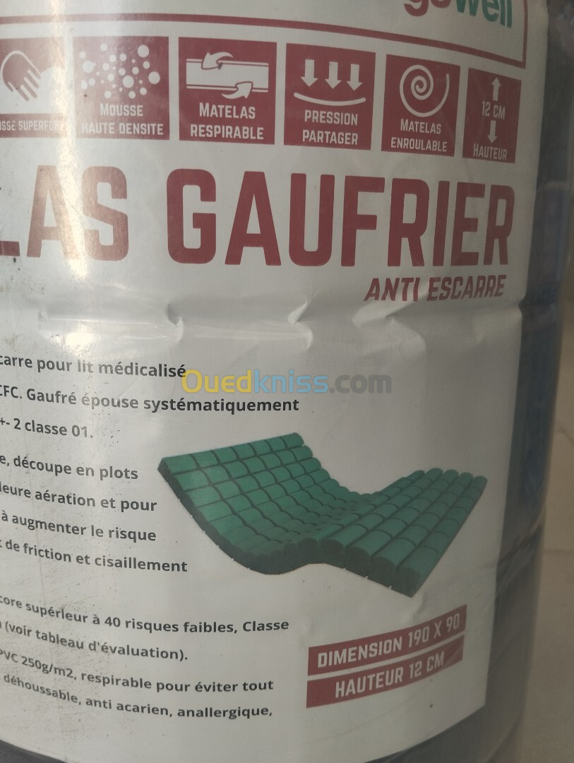 Matelas gaufrier anti escarre 