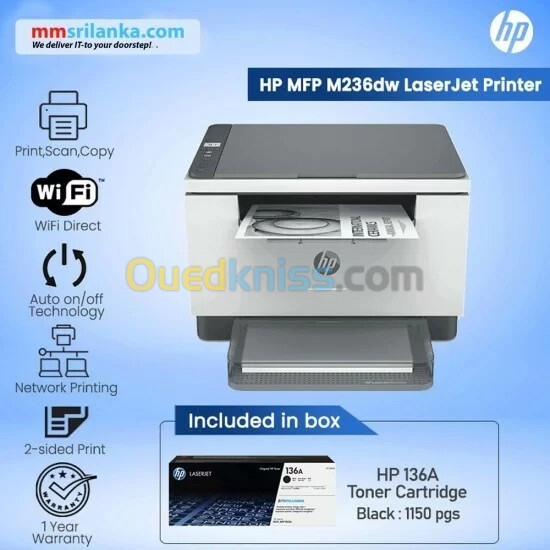 IMPRIMANTE MULTIFONCTION LASER MONOCHROME HP LASERJET M236D