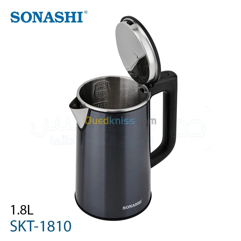 Bouilloire électrique Sans Fil 2200W 1.8L SONASHI SKT-1810