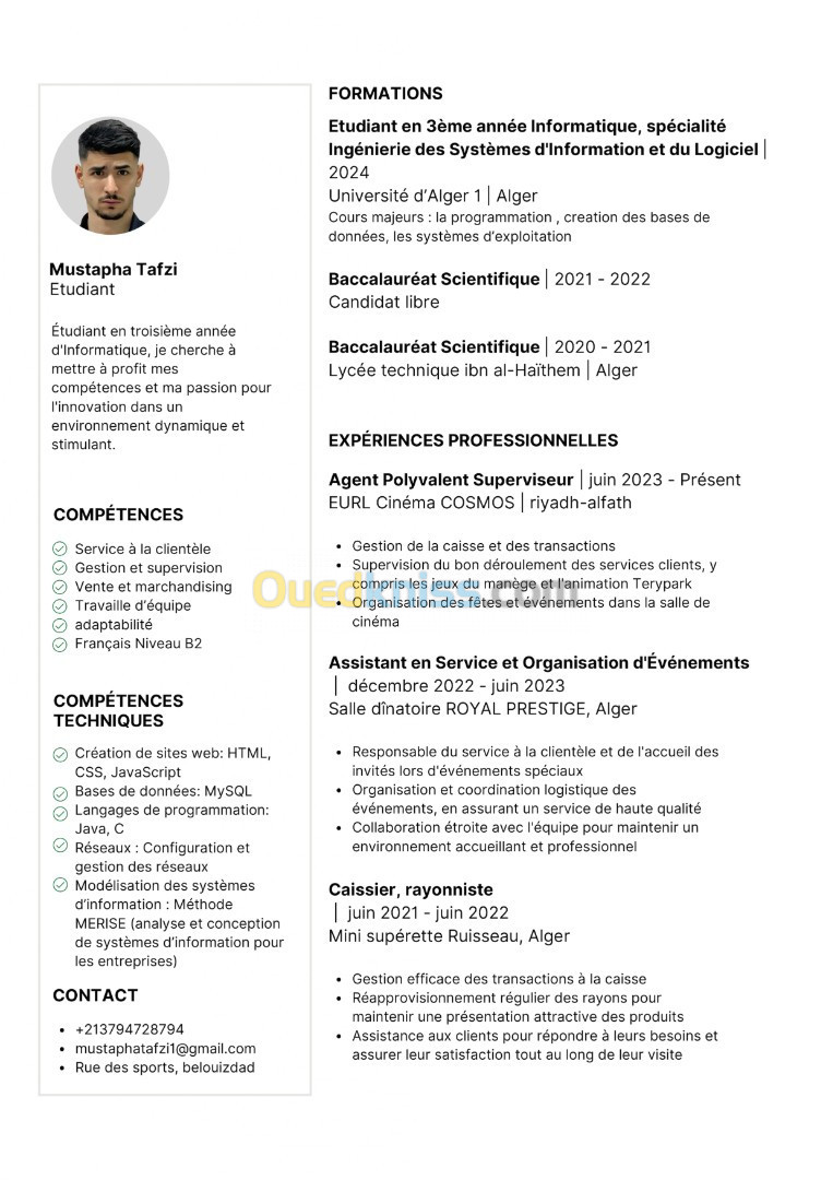 Etudiant en 3eme annee informatique