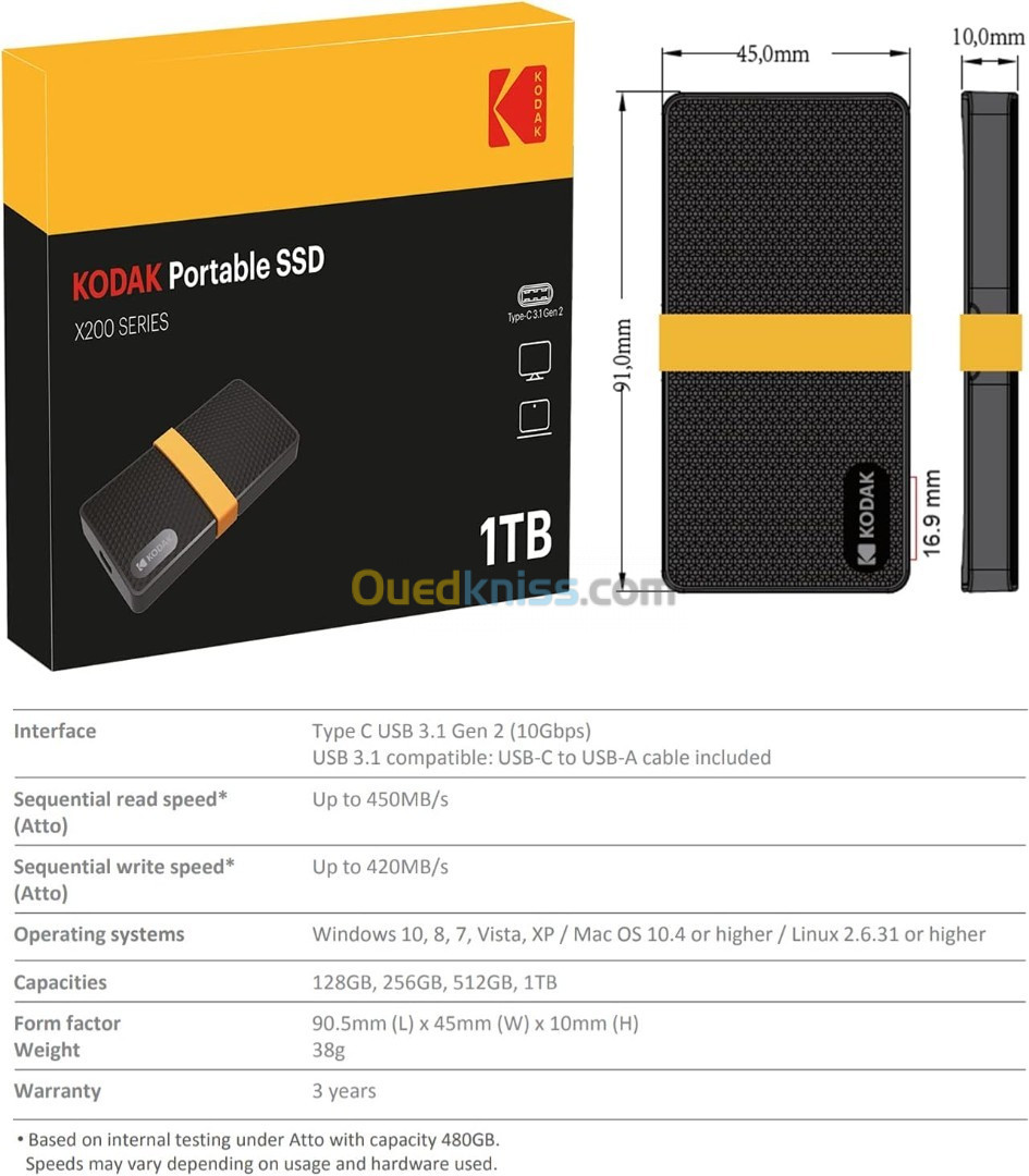 KODAK portable SSD X200 - 1TB
