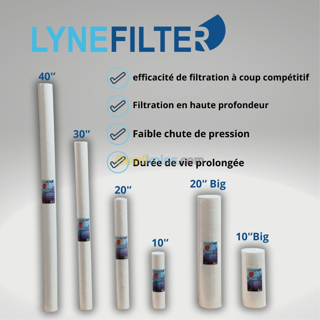 filtre sediment en polypropylène des 10 au 50 pouce et big blue