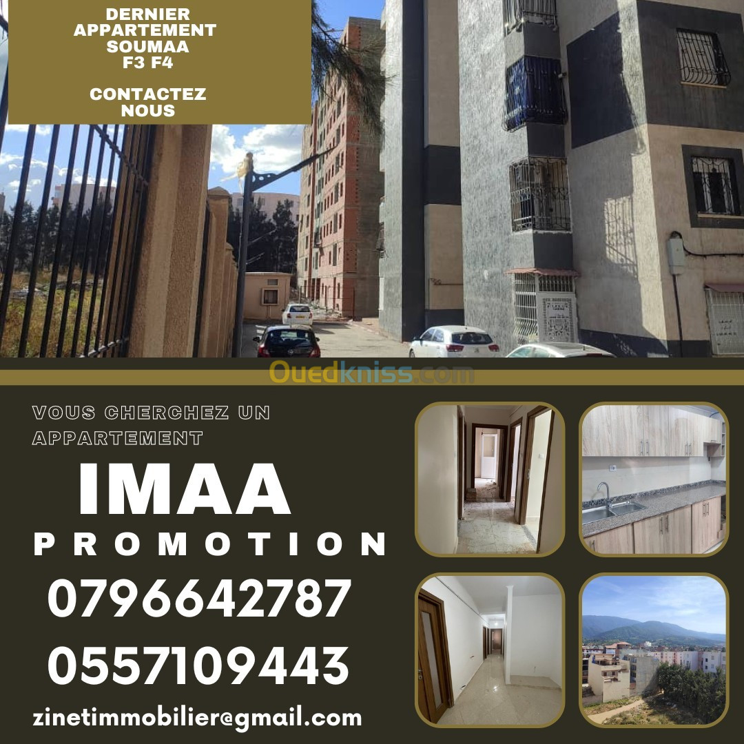 Vente Appartement F4 Blida Soumaa