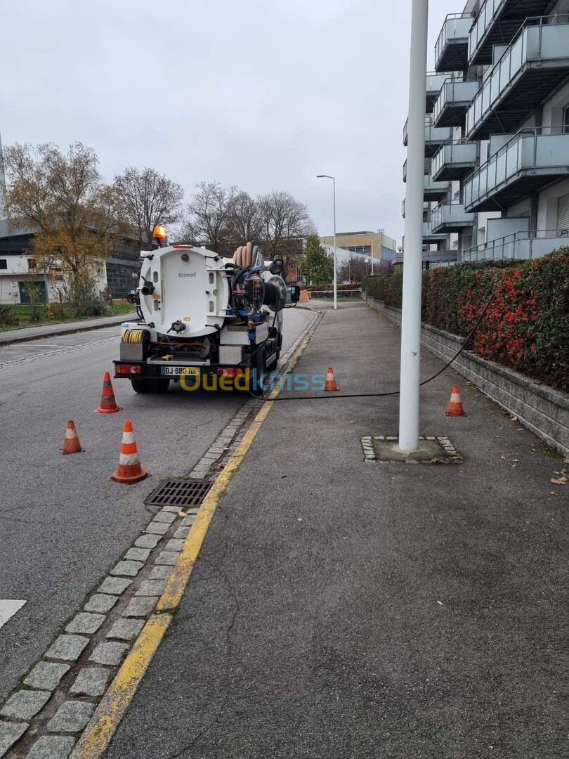 service debouchage canalisation, camion hydrocureur 