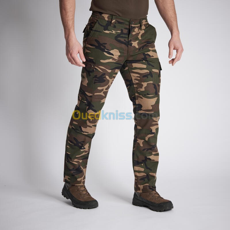 PANTALON DECATHLON CARGO RESISTANT STEPPE 300 CAMOUFLAGE WOODLAND VERT