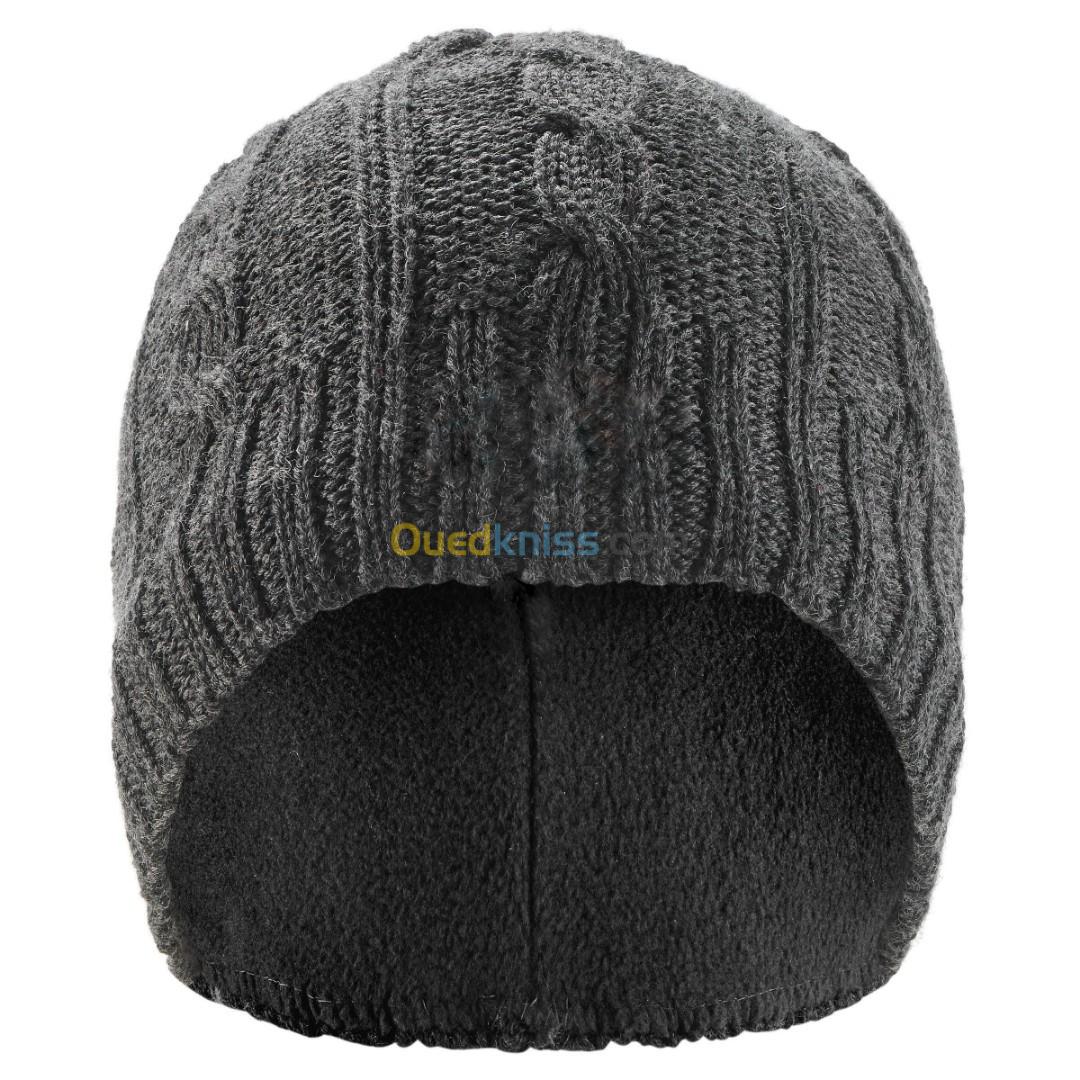 BONNET DE SKI ADULTE DECATHLON TORSADES WOOL Gris carbone