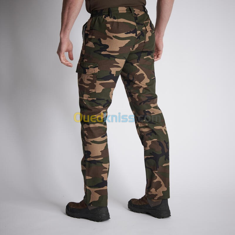 PANTALON DECATHLON CARGO RESISTANT STEPPE 300 CAMOUFLAGE WOODLAND VERT