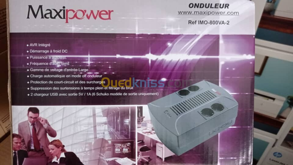 ONDULEUR MAXIPOWER 800VA RÉF: IMO 800VA-2 04 SORTIES FR