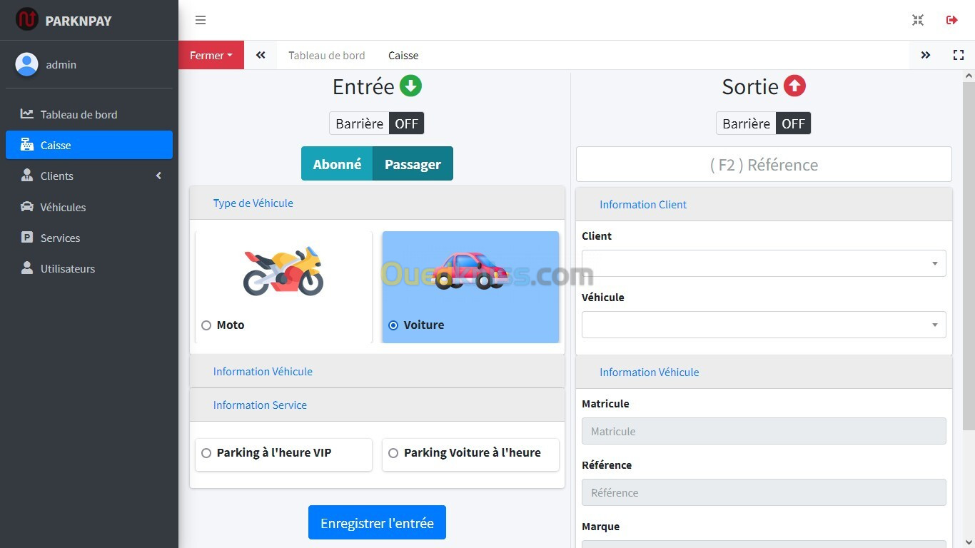 Logiciel de gestion de parking