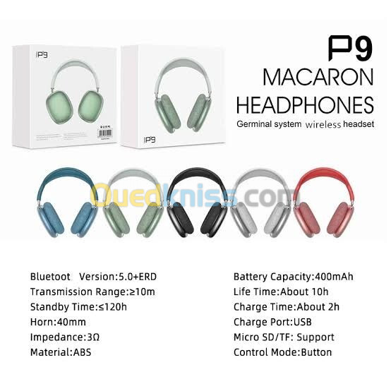 P9 Casque Bluetooth Sans Fil