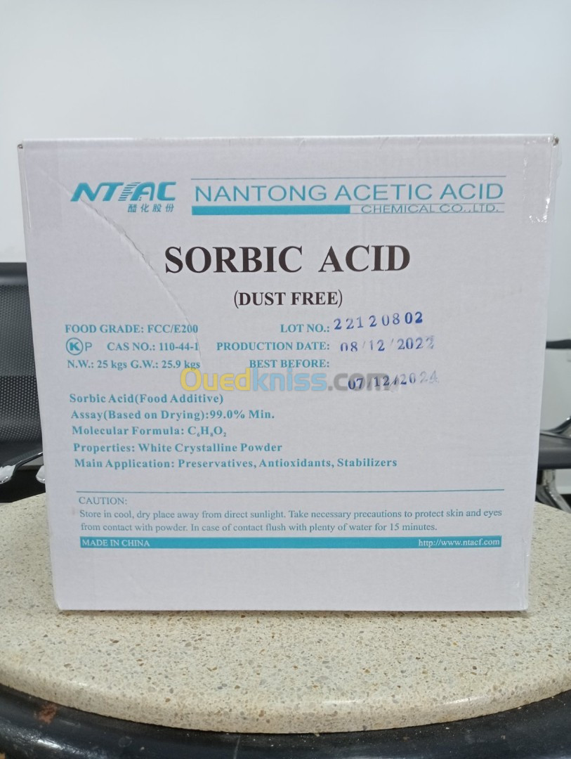 ACIDE SORBIQUE / SORBATE DE POTASSIUM / PROPIONATE 