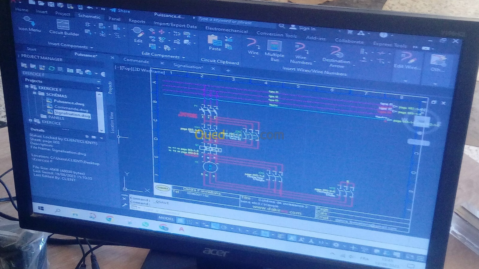 Formation sur l'Autocad Electrique