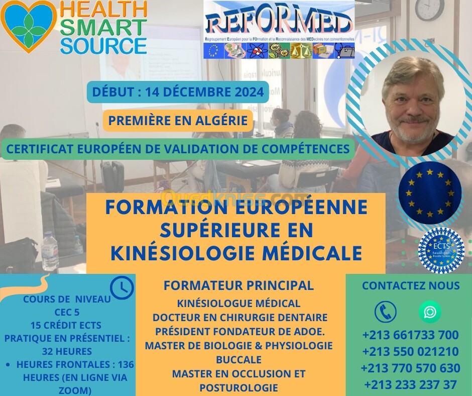 Formation Européenne Supérieure Kinésiologie Médicale (14 Décembre 2024)