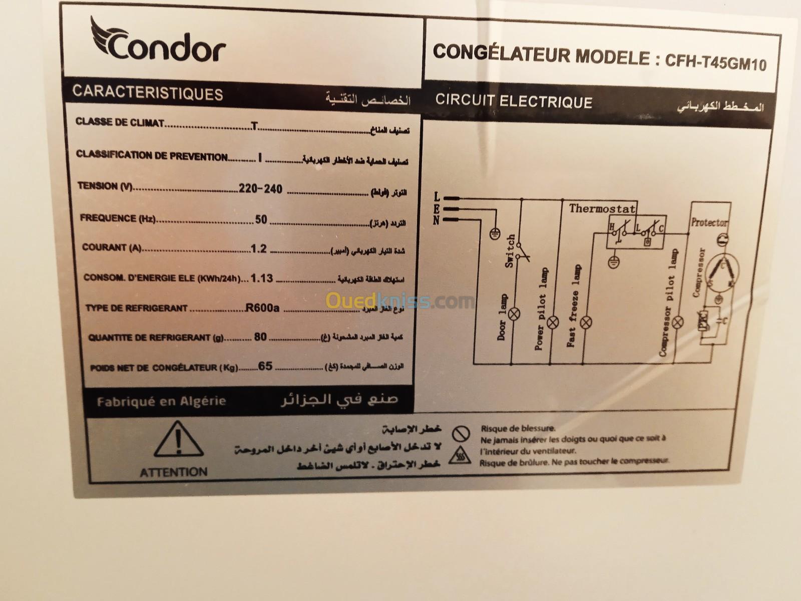 Congelateur condor 390 litres