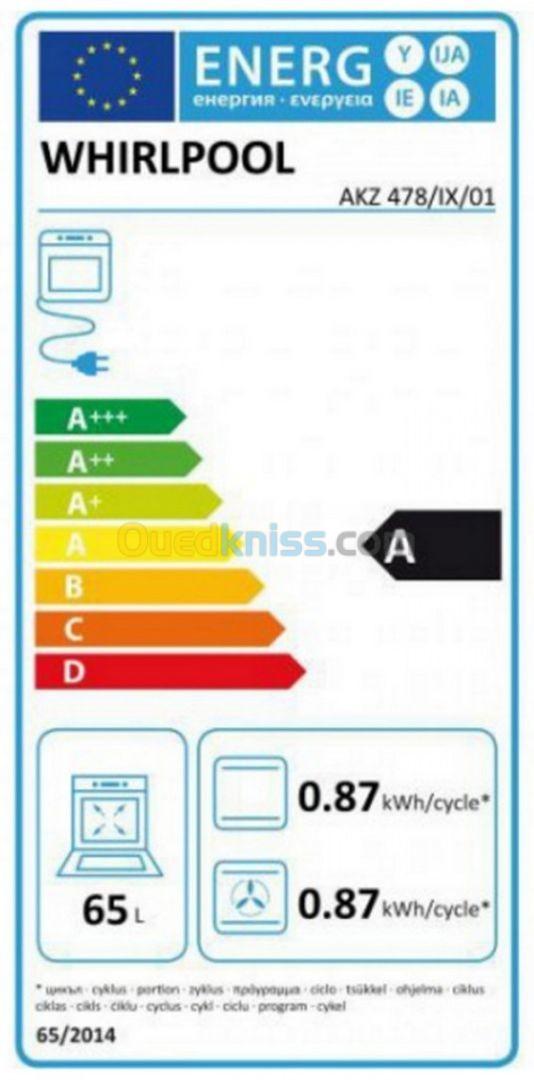  Le four WHIRLPOOL pyrolyse 65L 13 mode de cuisson  porte froide 