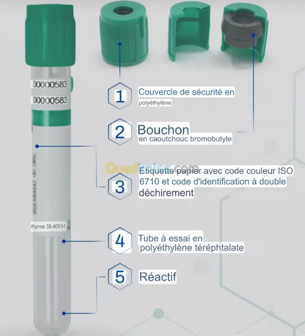 Tube Prp 09ml + Anticoagulant + Gel Séparateur. Livraison 58 wilaya.