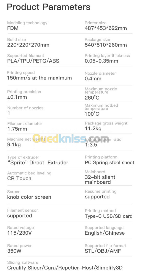 Imprimante 3d Créality ender 3 S1