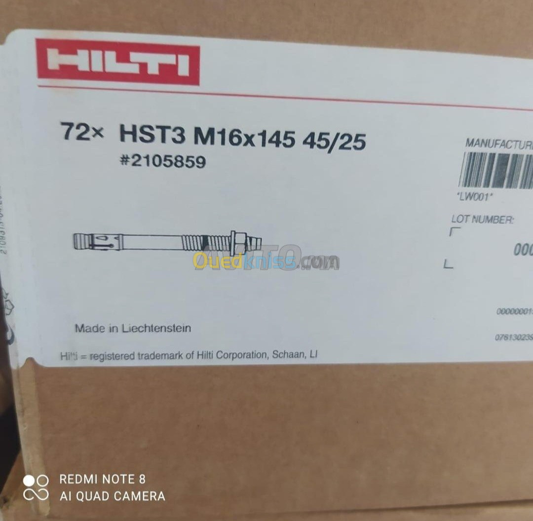 CHEVILLE MÉTALLIQUE Hilti,Fischer,Wurth,Spit