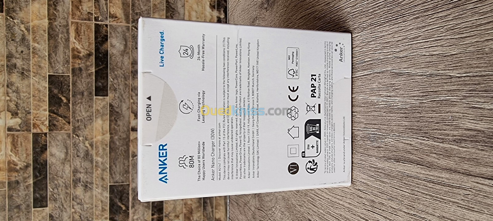 Chargeur anker 511 nano 3 30w et cables