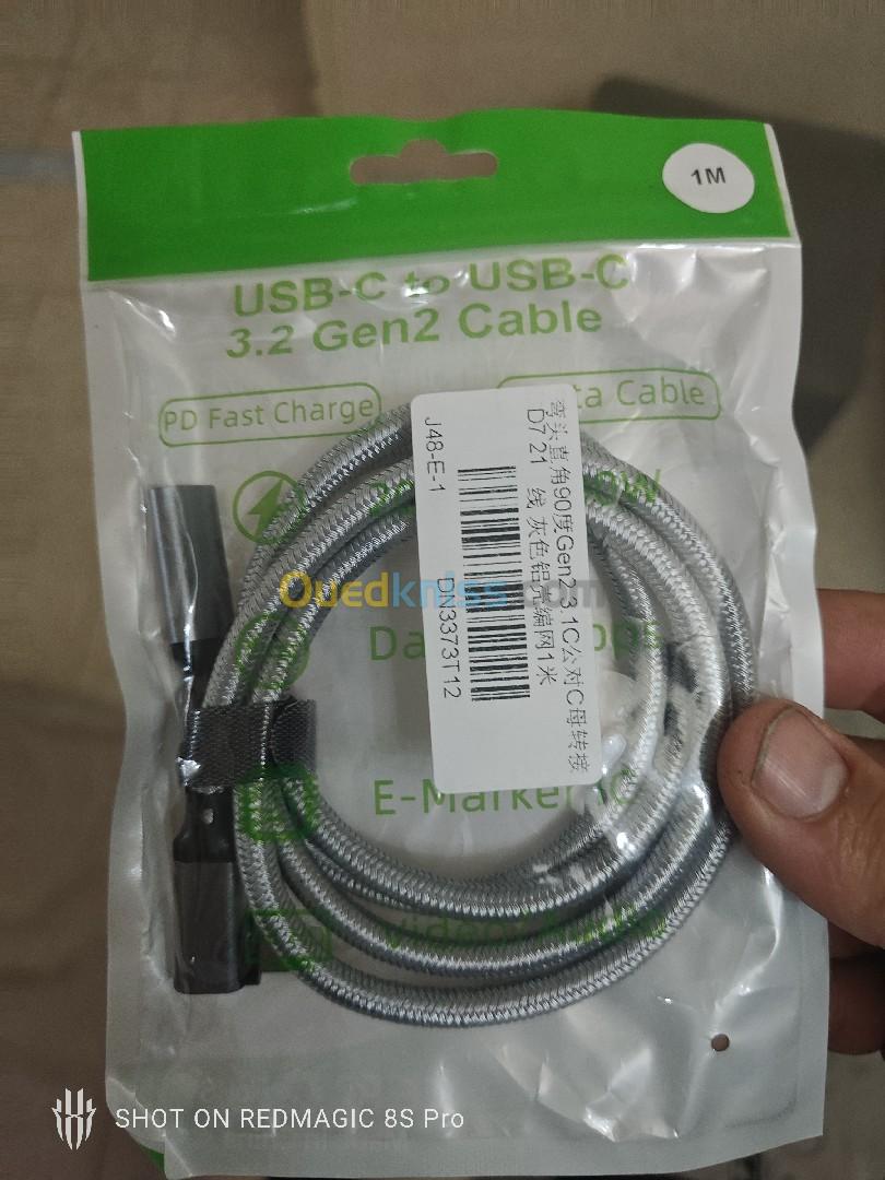 Cable extension usb type c 3.2 gen2 10gb transfert