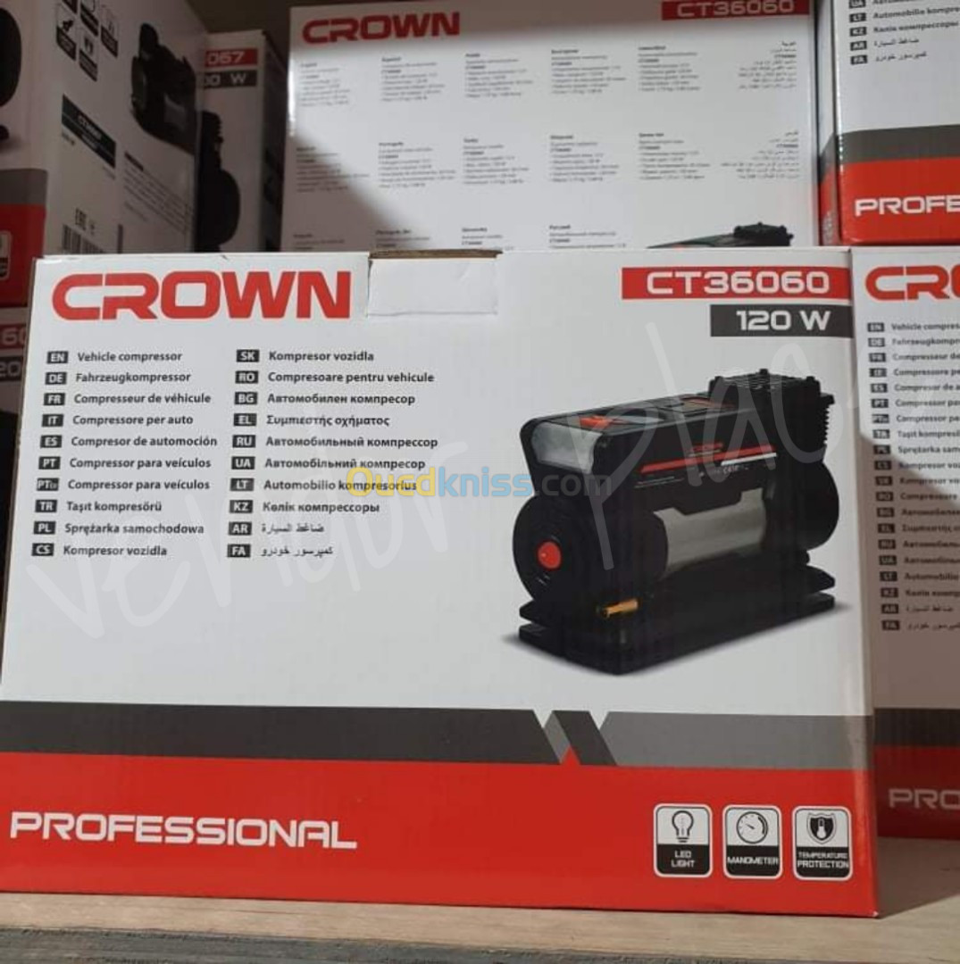 Mini compresseur CROWN 6.89bar/12v 120w