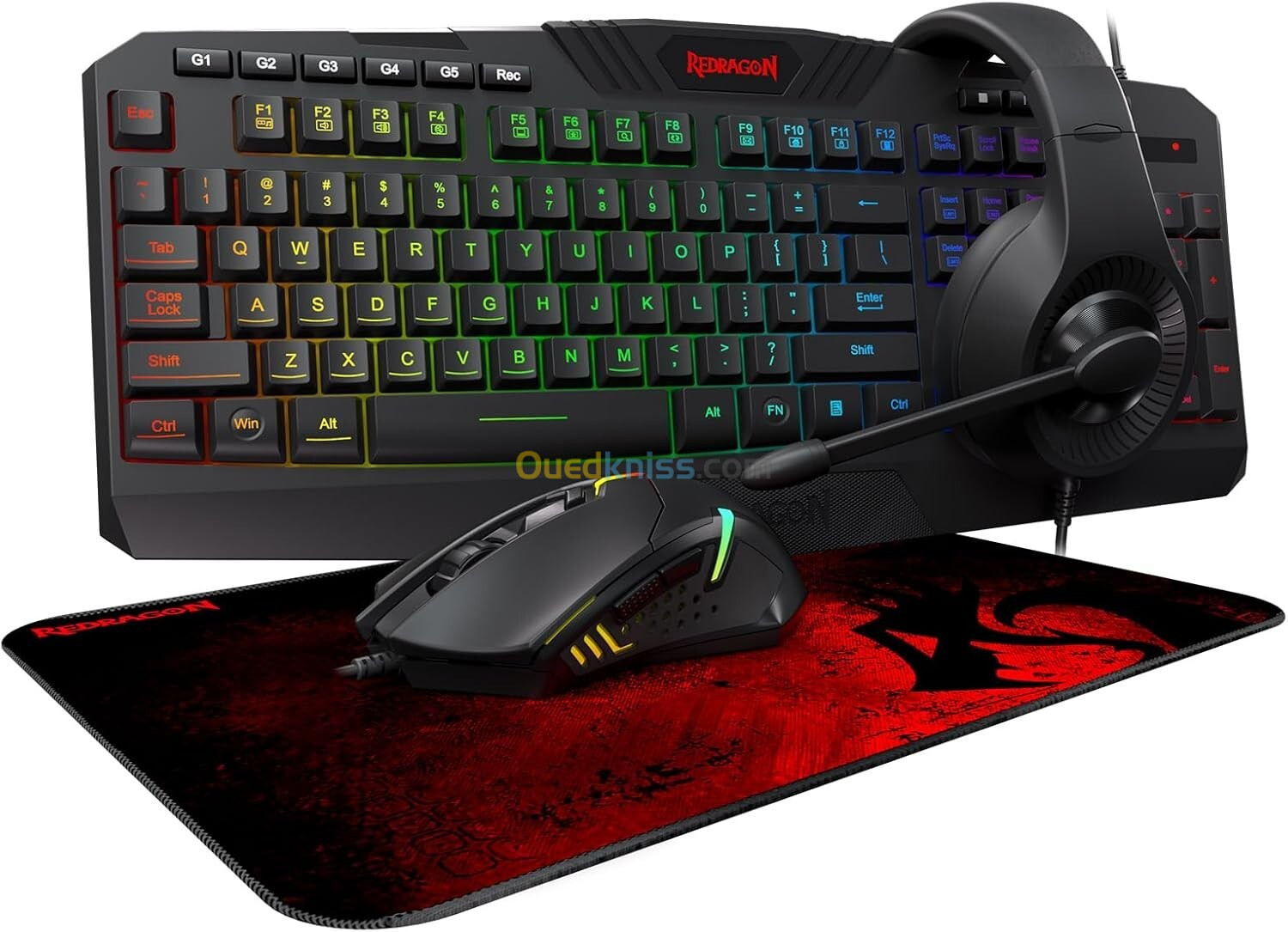 COMBO REDRAGON S101-BA-2 4EN1 ( CLAVIER + CASQUE + SOURIS + TAPIS )