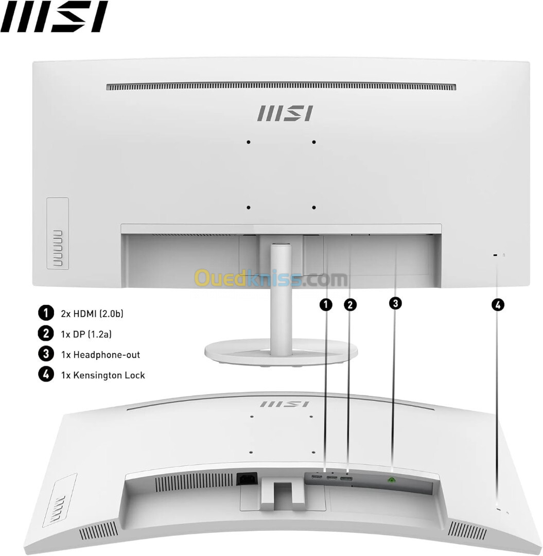 MONITEUR MSI PRO MP341CQW 34" 4K 100HZ CURVED WHITE