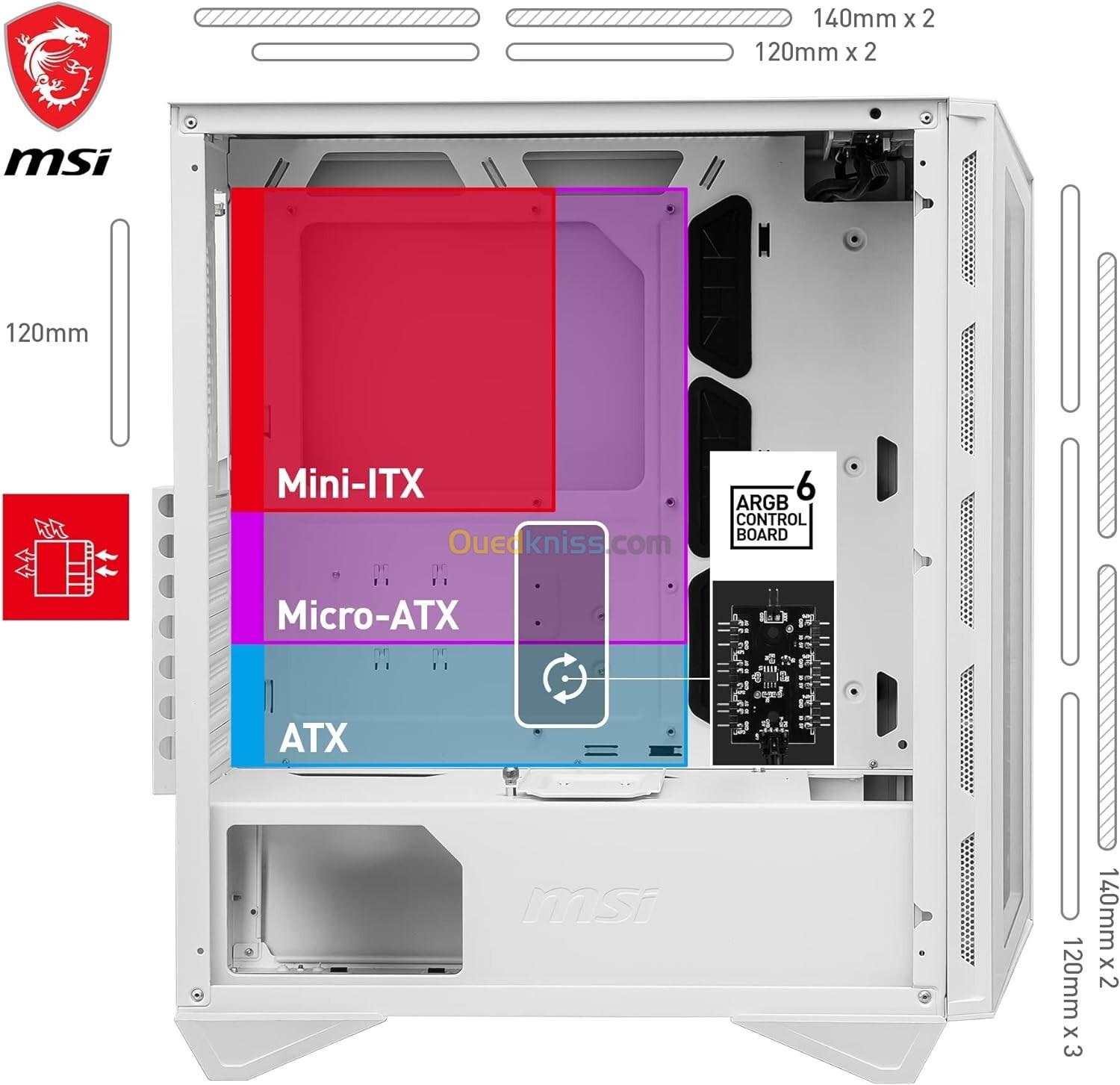 BOITIER MSI MPG GUNGNIR 110R WHITE ARGB