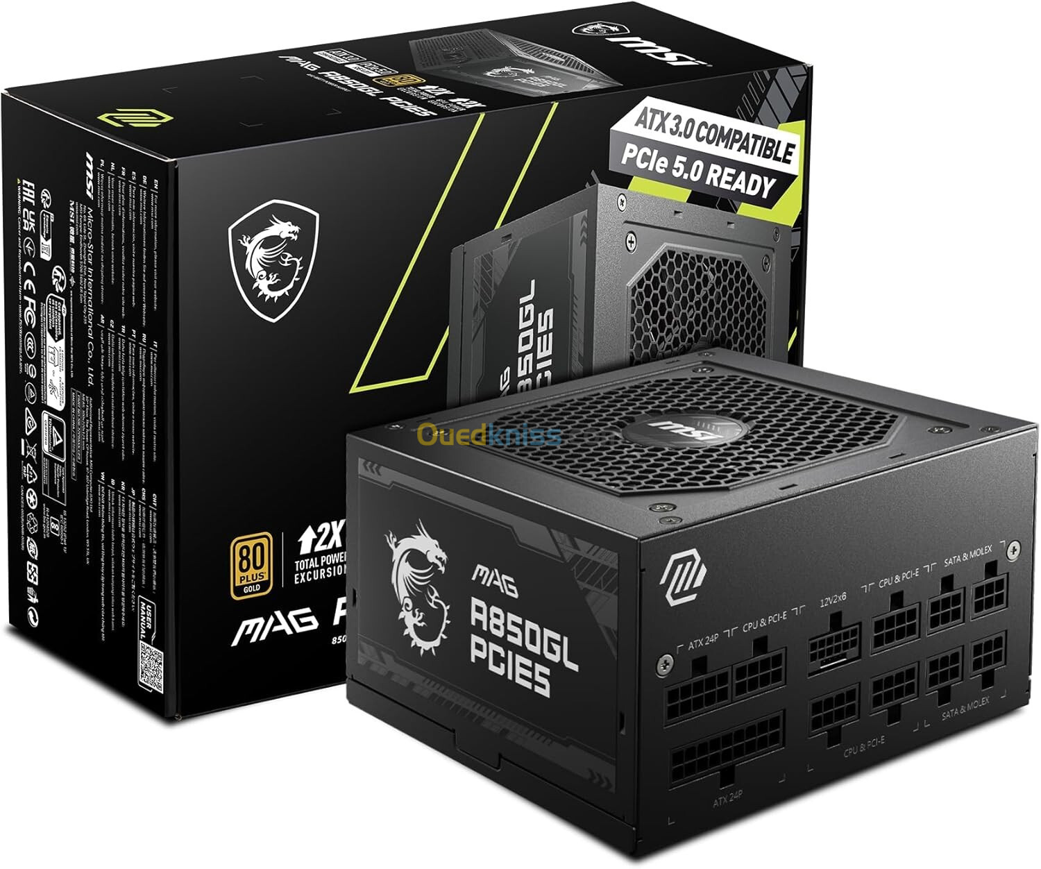 ALIMENTATION MSI MAG A850GL 850W 80+ GOLD FULL MODULAIRE