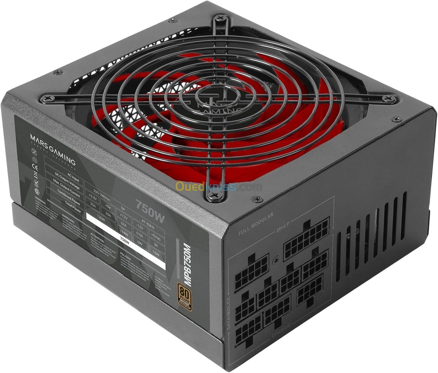 Alimentation Mars Gaming MPB850M 850W 80+ BRONZE Full Modulaire