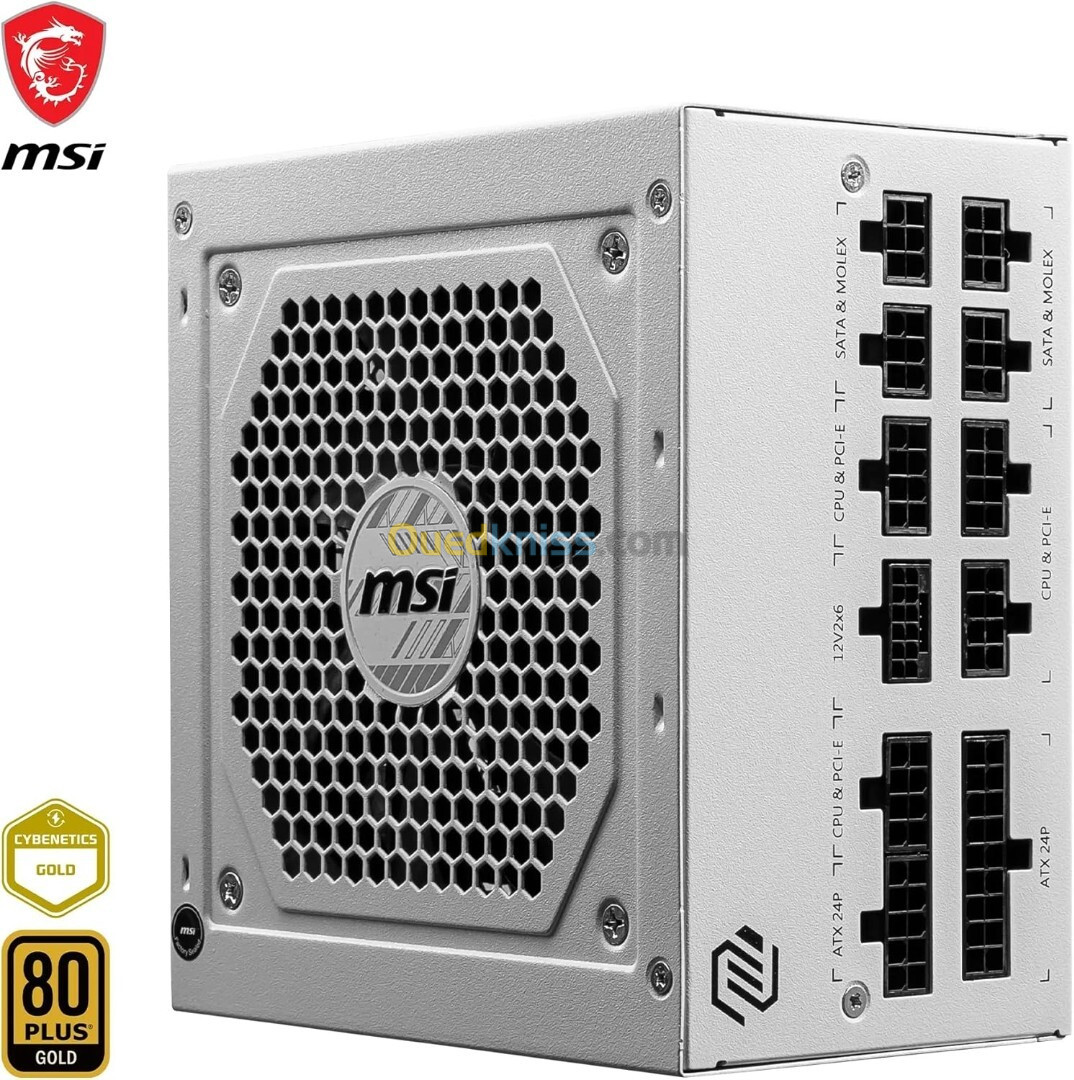 ALIMENTATION MSI MAG A850GL 80+ GOLD WHITE FULL MODULAIRE