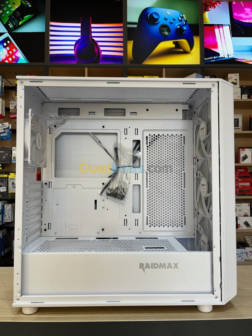 BOITIER RAIDMAX X606 WHITE MESH 4 FAN ARGB