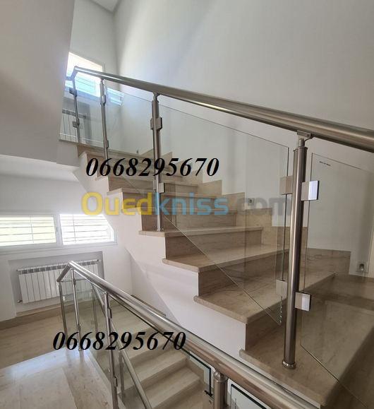 Rampe d'escalier en inox