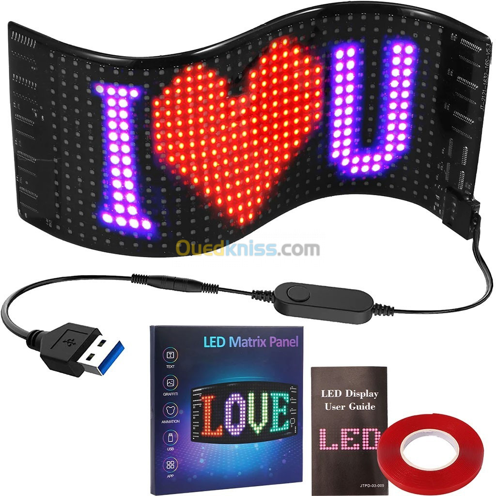 Panneau LED de voiture Programmable, motif de texte personnalisé, affichage d animation pour voiture