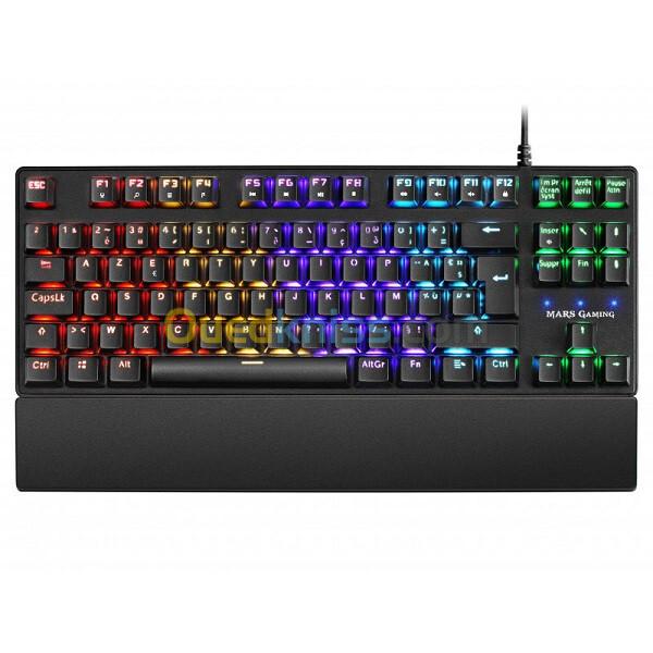 CLAVIER MARS GAMING MKXTKL BLACK 5 LED TKL MECANIQUE (BLUE SWITCH) 