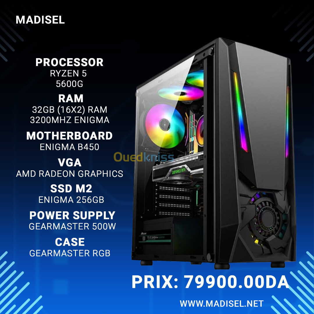 PC Gamer Ryzen 5600G / B450 / M2 256GB / RAM 32GB