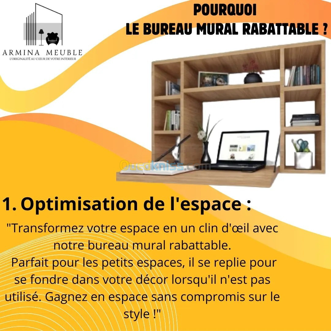 bureau mural rabattable