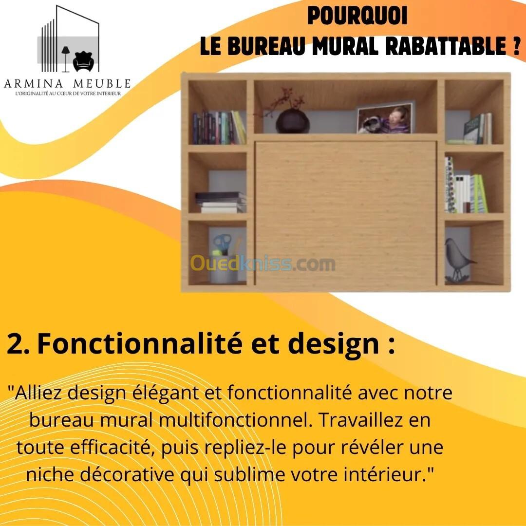 bureau mural rabattable