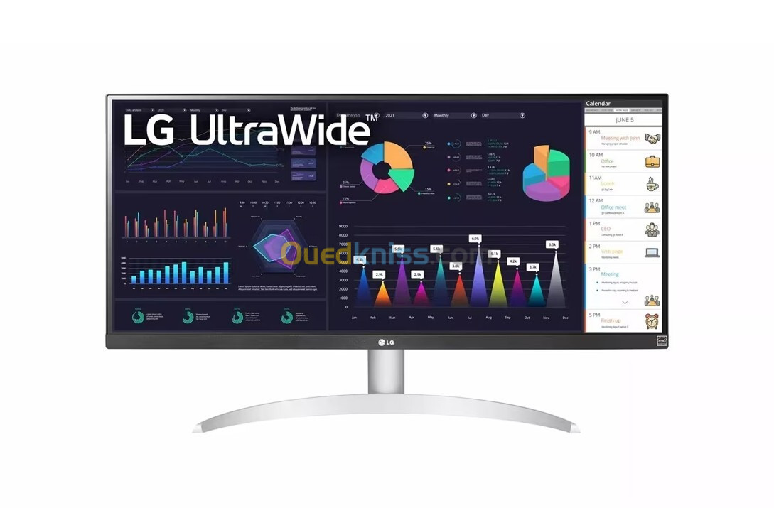 Ecran LG 29WQ600-W 29 Pouces Ultrawide FHD/Dalle IPS/21:9/HDR10/100Hz/5Ms/HDMI/DP/USB-C