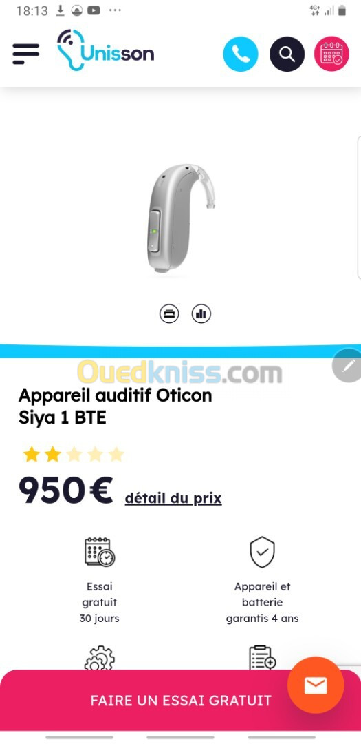 Appareil auditif oticon siya1