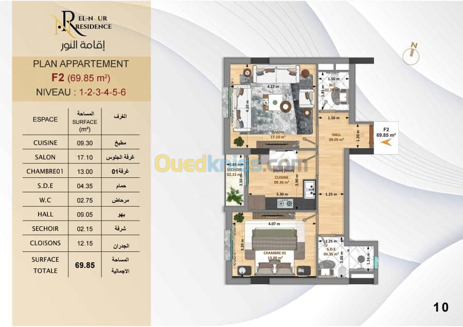 Vente Appartement F2 Oran Bir el djir