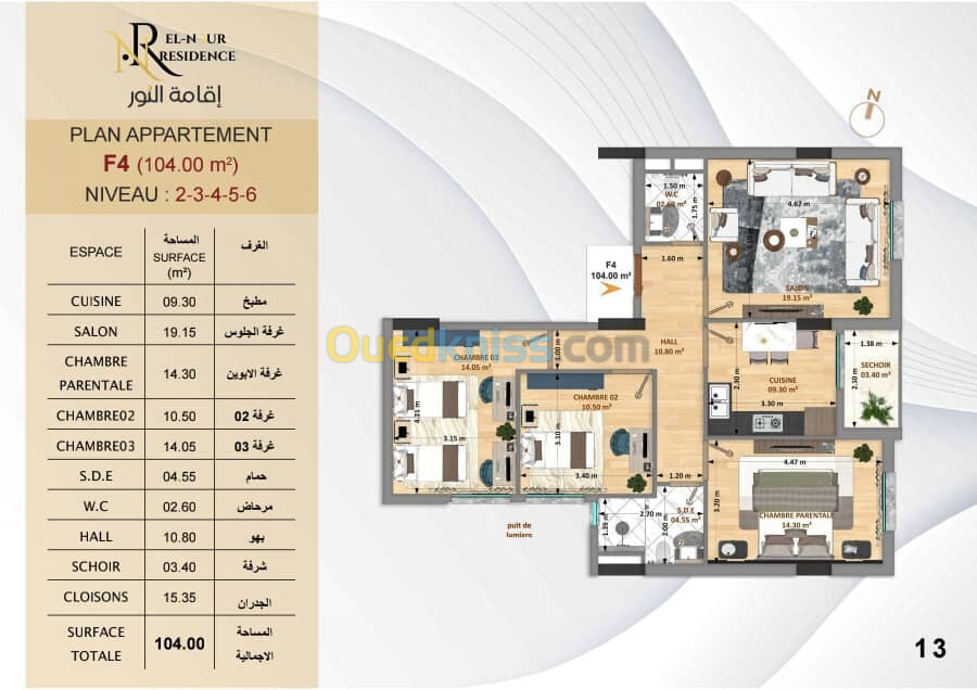 Vente Appartement F4 Oran Bir el djir