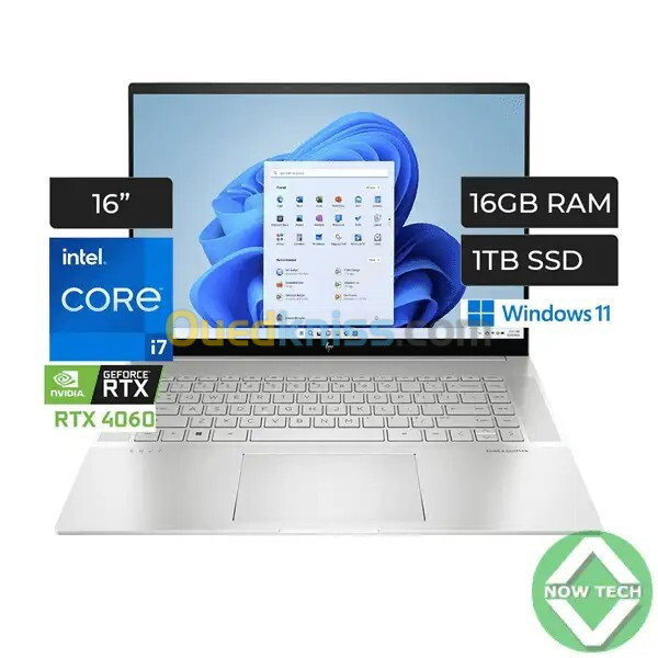 LAPTOP HP ENVY I7 13700H RAM 16GO DISQUE 1TB SSD  16 POUCES TACTILE RTX 4060 8GB