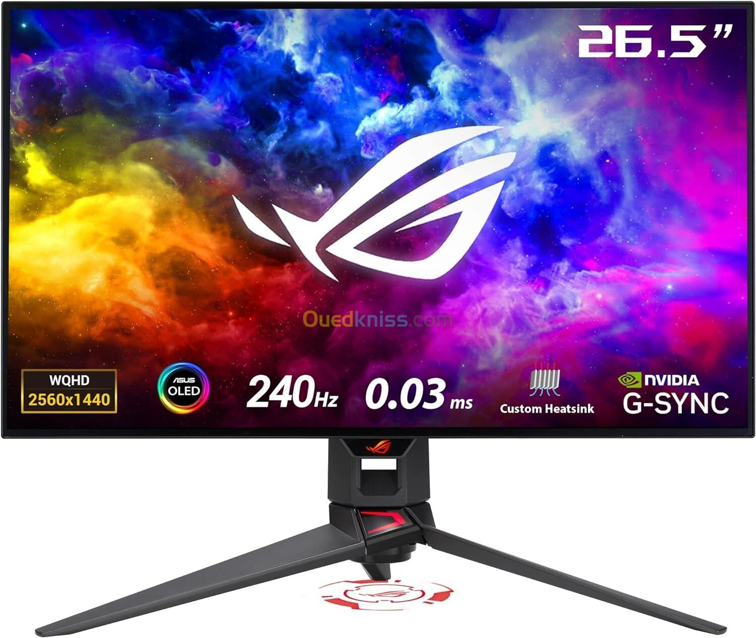 ASUS ROG Swift OLED PG27AQDM Moniteur gaming 27 pouces, 1440p, 240 Hz, 0,03 ms, G-SYNC antireflet