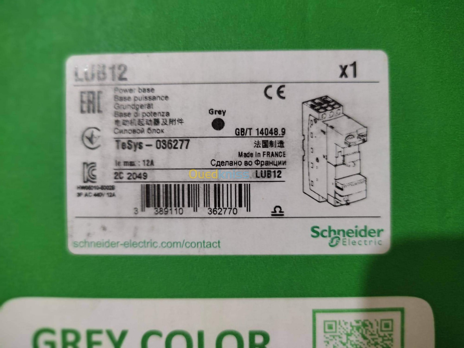 Schneider Power Base LUB12 TesYs 036277 AC 3 pôles 230 à 690 Volts 2C 1708